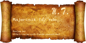 Majercsik Tünde névjegykártya